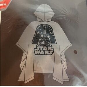 New Disney Star Wars Darth Vader Vinyl Poncho Raincoat Windbreaker White Black